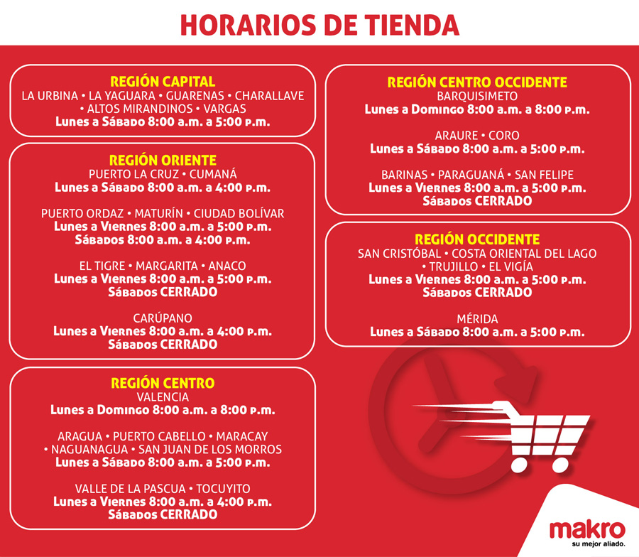 WEBHORARIOS Makro Venezuela